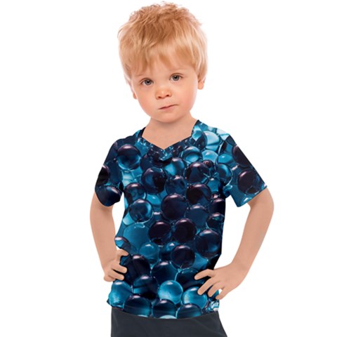 Blue Abstract Balls Spheres Kids  Sports T-shirt by Amaryn4rt