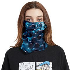 Blue Abstract Balls Spheres Face Covering Bandana (two Sides) by Amaryn4rt