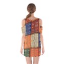 Blue White Orange And Brown Container Van Shoulder Cutout One Piece Dress View2