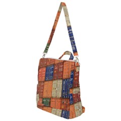 Blue White Orange And Brown Container Van Crossbody Backpack by Amaryn4rt