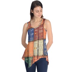 Blue White Orange And Brown Container Van Sleeveless Tunic by Amaryn4rt