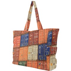 Blue White Orange And Brown Container Van Simple Shoulder Bag by Amaryn4rt