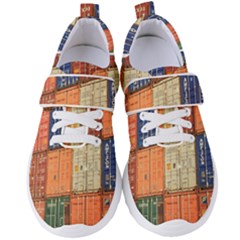 Blue White Orange And Brown Container Van Women s Velcro Strap Shoes by Amaryn4rt