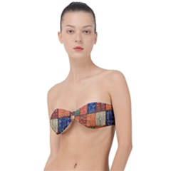 Blue White Orange And Brown Container Van Classic Bandeau Bikini Top  by Amaryn4rt