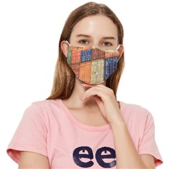 Blue White Orange And Brown Container Van Fitted Cloth Face Mask (adult) by Amaryn4rt