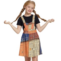 Blue White Orange And Brown Container Van Kids  Apron Dress by Amaryn4rt