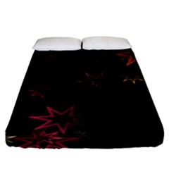 Christmas Background Motif Star Fitted Sheet (king Size) by Amaryn4rt