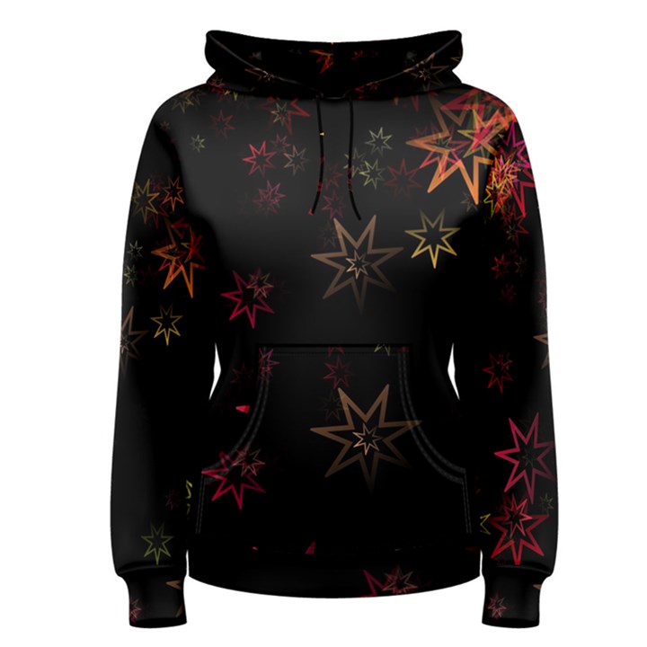 Christmas Background Motif Star Women s Pullover Hoodie