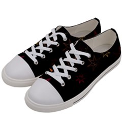 Christmas Background Motif Star Men s Low Top Canvas Sneakers