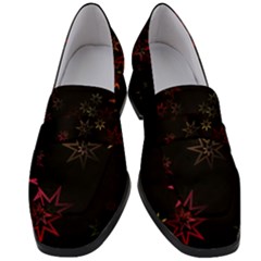 Christmas Background Motif Star Women s Chunky Heel Loafers by Amaryn4rt