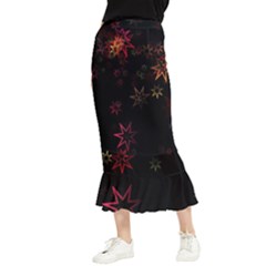 Christmas Background Motif Star Maxi Fishtail Chiffon Skirt