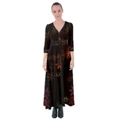 Christmas Background Motif Star Button Up Maxi Dress by Amaryn4rt