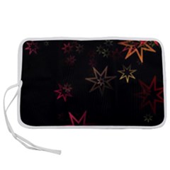 Christmas Background Motif Star Pen Storage Case (s)