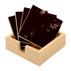 Christmas Background Motif Star Bamboo Coaster Set