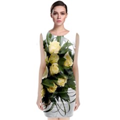 Bouquet Flowers Roses Decoration Classic Sleeveless Midi Dress