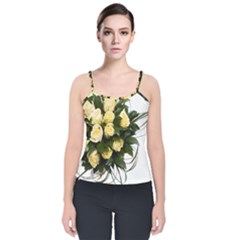 Bouquet Flowers Roses Decoration Velvet Spaghetti Strap Top by Amaryn4rt