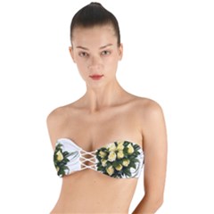 Bouquet Flowers Roses Decoration Twist Bandeau Bikini Top by Amaryn4rt