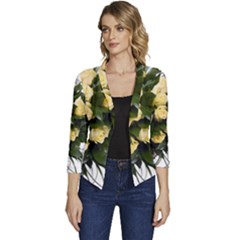 Bouquet Flowers Roses Decoration Women s Casual 3/4 Sleeve Spring Jacket by Amaryn4rt