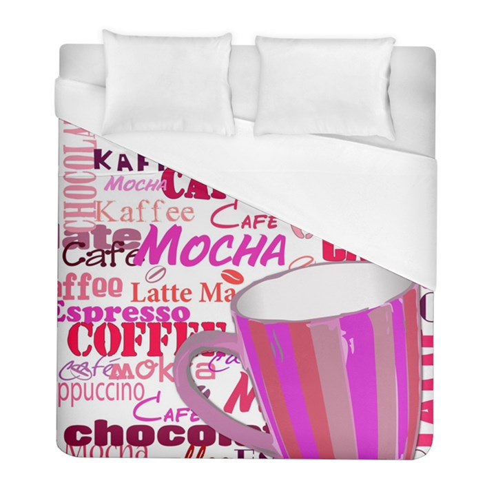 Coffee Cup Lettering Coffee Cup Duvet Cover (Full/ Double Size)