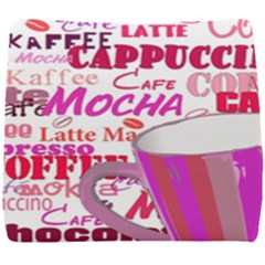 Coffee Cup Lettering Coffee Cup Seat Cushion by Amaryn4rt