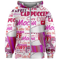 Coffee Cup Lettering Coffee Cup Kids  Zipper Hoodie Without Drawstring by Amaryn4rt