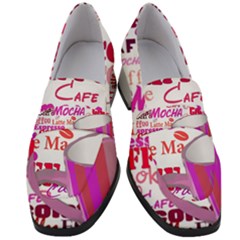 Coffee Cup Lettering Coffee Cup Women s Chunky Heel Loafers by Amaryn4rt