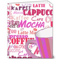 Coffee Cup Lettering Coffee Cup 8  X 10  Hardcover Notebook by Amaryn4rt