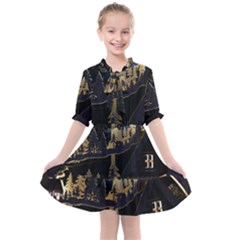 Christmas Advent Candle Arches Kids  All Frills Chiffon Dress by Amaryn4rt