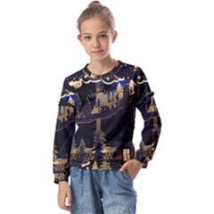 Christmas Advent Candle Arches Kids  Long Sleeve T-shirt With Frill 