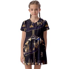 Christmas Advent Candle Arches Kids  Asymmetric Collar Dress by Amaryn4rt