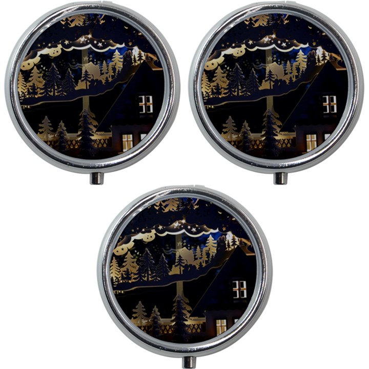 Christmas Advent Candle Arches Mini Round Pill Box (Pack of 3)