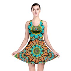 Color Abstract Pattern Structure Reversible Skater Dress by Amaryn4rt