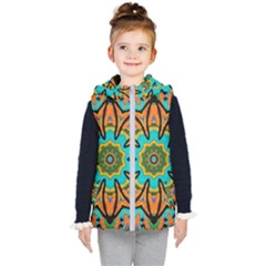 Color Abstract Pattern Structure Kids  Hooded Puffer Vest by Amaryn4rt