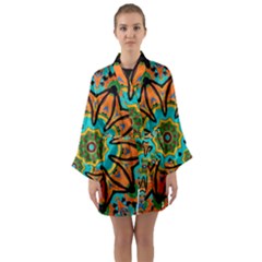 Color Abstract Pattern Structure Long Sleeve Satin Kimono by Amaryn4rt