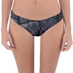 Coal Charred Tree Pore Black Reversible Hipster Bikini Bottoms by Amaryn4rt