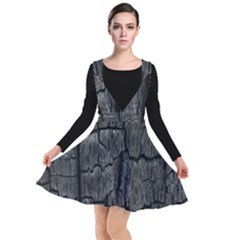 Coal Charred Tree Pore Black Plunge Pinafore Dress by Amaryn4rt