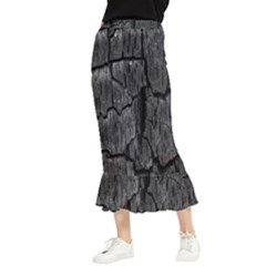 Coal Charred Tree Pore Black Maxi Fishtail Chiffon Skirt