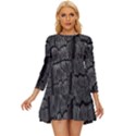 Coal Charred Tree Pore Black Long Sleeve Babydoll Dress View1