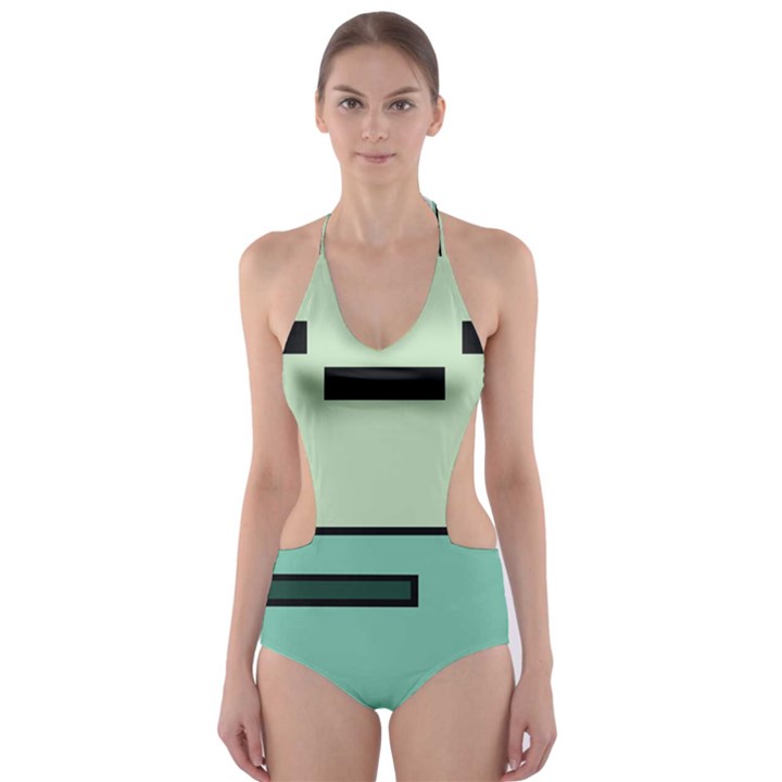 Adventure Time Beemo Bmo Illustration Cartoons Cut-Out One Piece Swimsuit