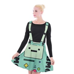 Adventure Time Beemo Bmo Illustration Cartoons Suspender Skater Skirt by Sarkoni