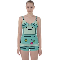 Adventure Time Beemo Bmo Illustration Cartoons Tie Front Two Piece Tankini by Sarkoni