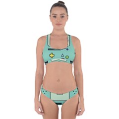 Adventure Time Beemo Bmo Illustration Cartoons Cross Back Hipster Bikini Set by Sarkoni