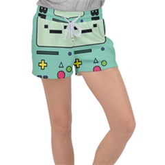 Adventure Time Beemo Bmo Illustration Cartoons Women s Velour Lounge Shorts by Sarkoni