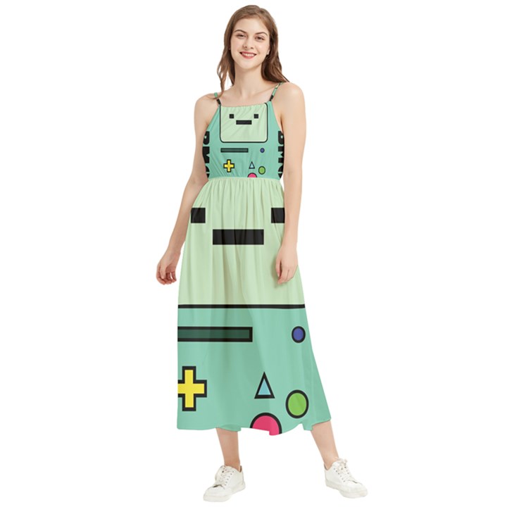 Adventure Time Beemo Bmo Illustration Cartoons Boho Sleeveless Summer Dress