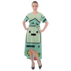 Adventure Time Beemo Bmo Illustration Cartoons Front Wrap High Low Dress by Sarkoni