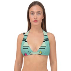 Adventure Time Beemo Bmo Illustration Cartoons Double Strap Halter Bikini Top by Sarkoni