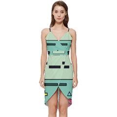 Adventure Time Beemo Bmo Illustration Cartoons Wrap Frill Dress by Sarkoni