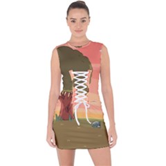 Cartoon Network Adventure Time Lace Up Front Bodycon Dress by Sarkoni