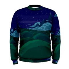 Adventure Time Cartoon Night Green Color Sky Nature Men s Sweatshirt by Sarkoni