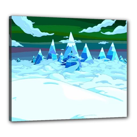 Frost Mountains Illustration Adventure Time Fantasy Art Landscape Canvas 24  X 20  (stretched) by Sarkoni